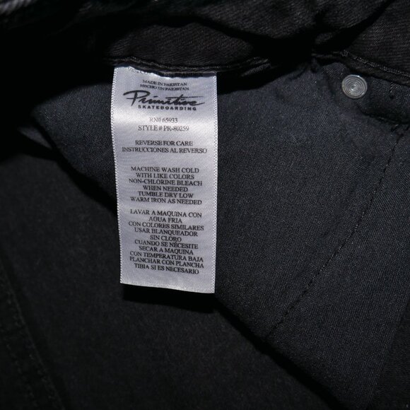 Primitive Skateboarding Jeans Men's Size 42x30 Stretch Denim Black Wash NWT - Picture 10 of 11